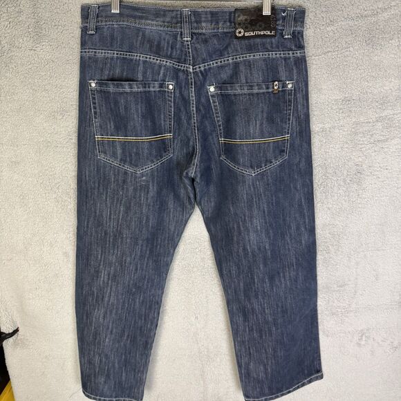 Southpole 4180 Jeans Mens 38x29 Dark Wash Denim Baggy Y2K Skater Hip‎ Hop - Picture 7 of 11